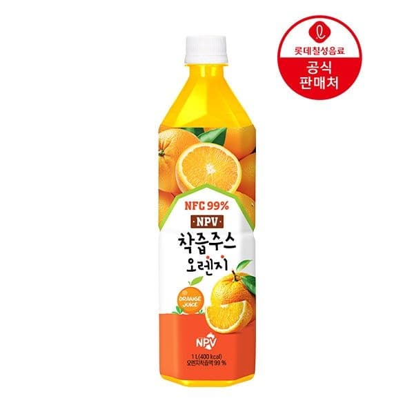 롯데칠성 NPV 착즙주스 오렌지 1.0L 6펫 (11,970원/무료)2
