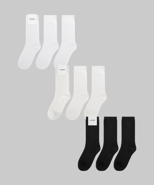 코시모 크루 삭스 블랙/화이트/코튼화이트 6팩 (12,500원/무료)
