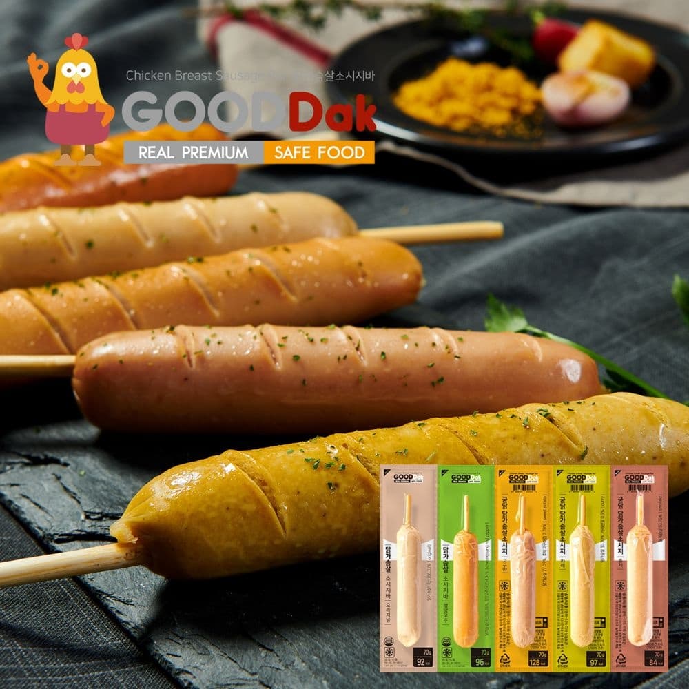 굳닭 닭가슴살 핫바 오리지널 70g 15+15개입 (23,330원/무료)