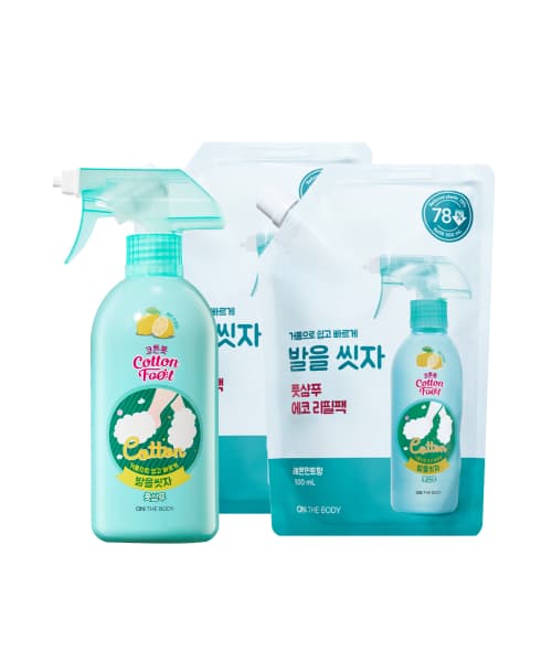 코튼풋 발을씻자 풋샴푸(레몬/자몽/쿨링) 510ml + 리필 500ml 2개(12,680원/무배)1