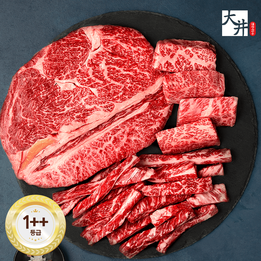 1++등급 한우 (갈비살 250g 등심 200g 살치살 50g) (34,987원/무료)1