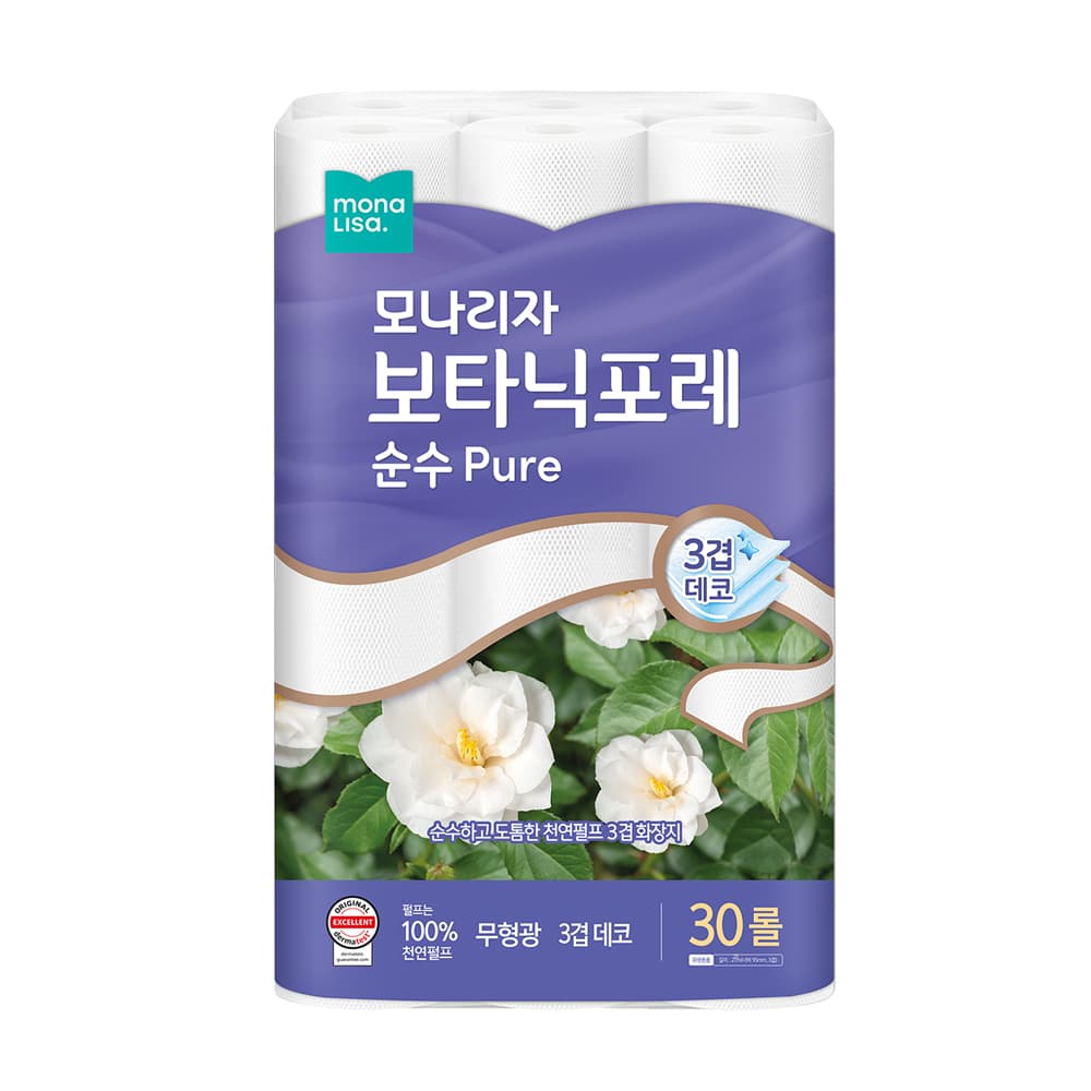 모나리자 보타닉포레 순수 27M 30롤 천연펄프 화장지 (11,900원/무배)