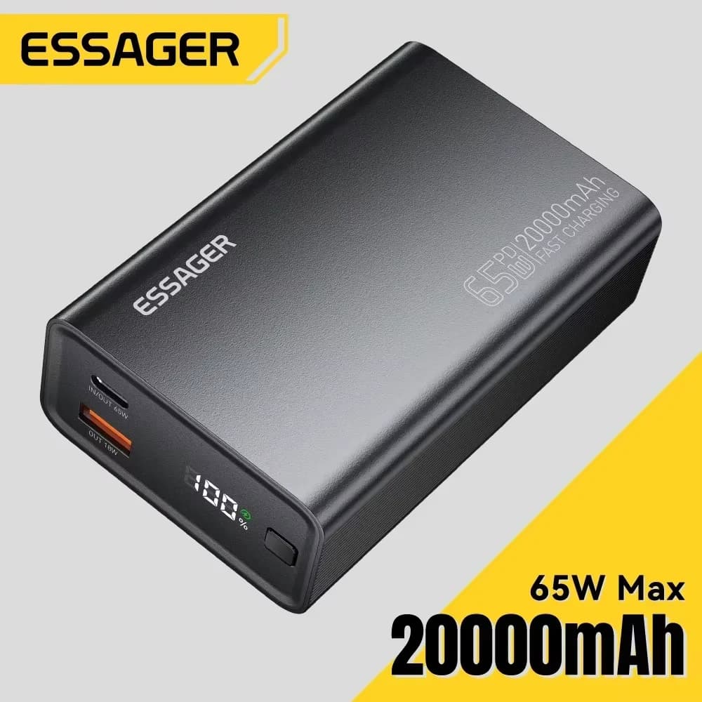 Essager 보조배터리 20000mAh 휴대용 PD 65W ($19.24/무료)