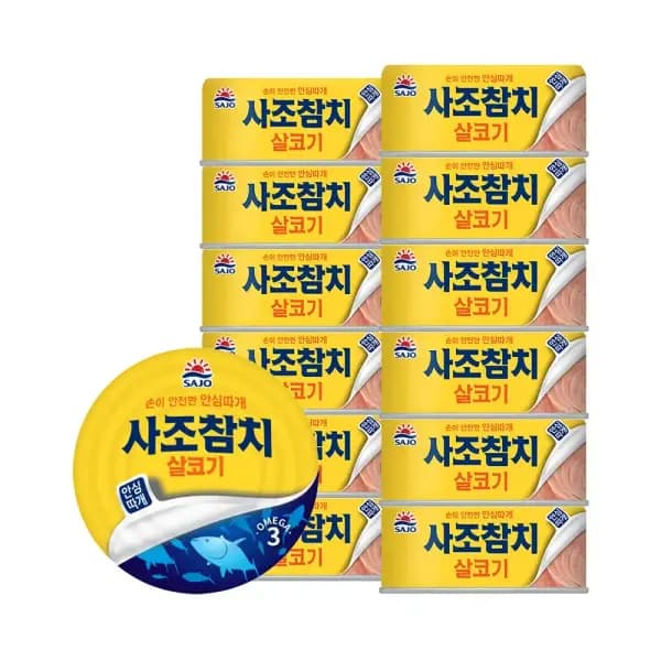 사조 안심따개 살코기참치100g*12개 (14,850원/무료)3