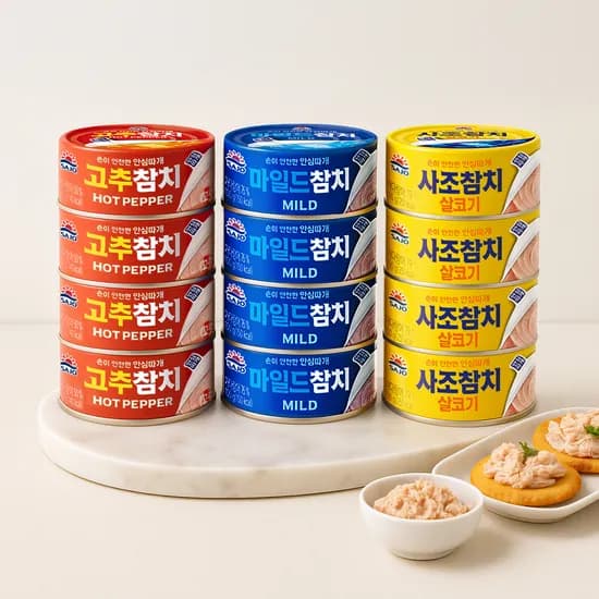 사조참치 100g 혼합(살코기8/마일드8/고추8) 24개 (27,400원/무료)1