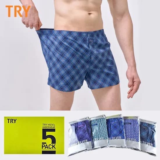 트라이 남성 사각 트렁크 순면 팬티 5장 (14,920원/무배)1