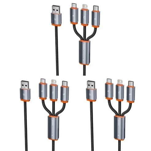 Toocki 3 in 1 멀티 고속충전 케이블 3in1케이블 c타입 고속 충전기 케이블 (3개 7900원/무료배송)6