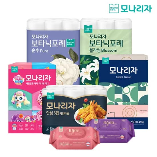 ] 모나리자 미용티슈 280매 3입 2개 총 6개 ( 8,420원 / 무료배송)11