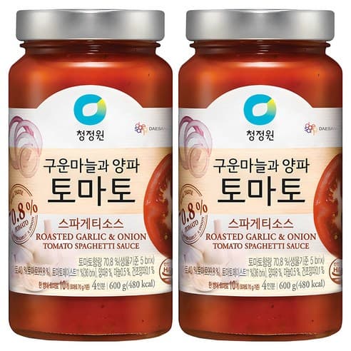 청정원 구운마늘과 양파 토마토 스파게티소스 600g 2개