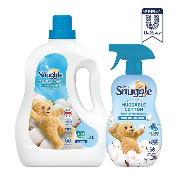 스너글 허거블 코튼 섬유유연제 2L, 리뉴얼 탈취제 470ml