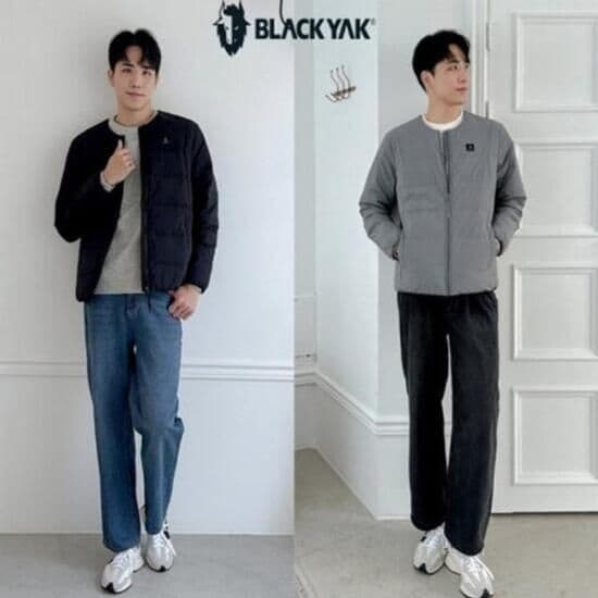 블랙야크 남성 경량 라운드넥 구스 다운자켓 L 루나U넥다운자켓