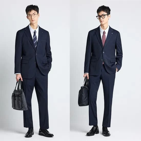 테크폴리 사방스판 에센셜 수트 인디고 슬림핏