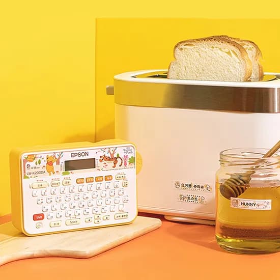 앱손 LW-K200DA 디즈니 곰돌이 푸 라벨프린터 라벨테이프