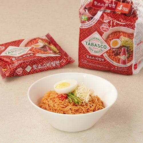 오뚜기 타바스코 핫소스 비빔면 150g x 4
