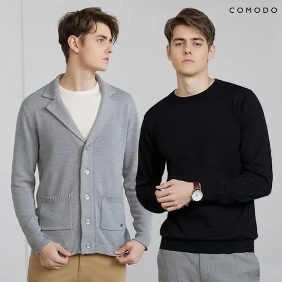 코모도 남성 헤리티지 가디건 니트