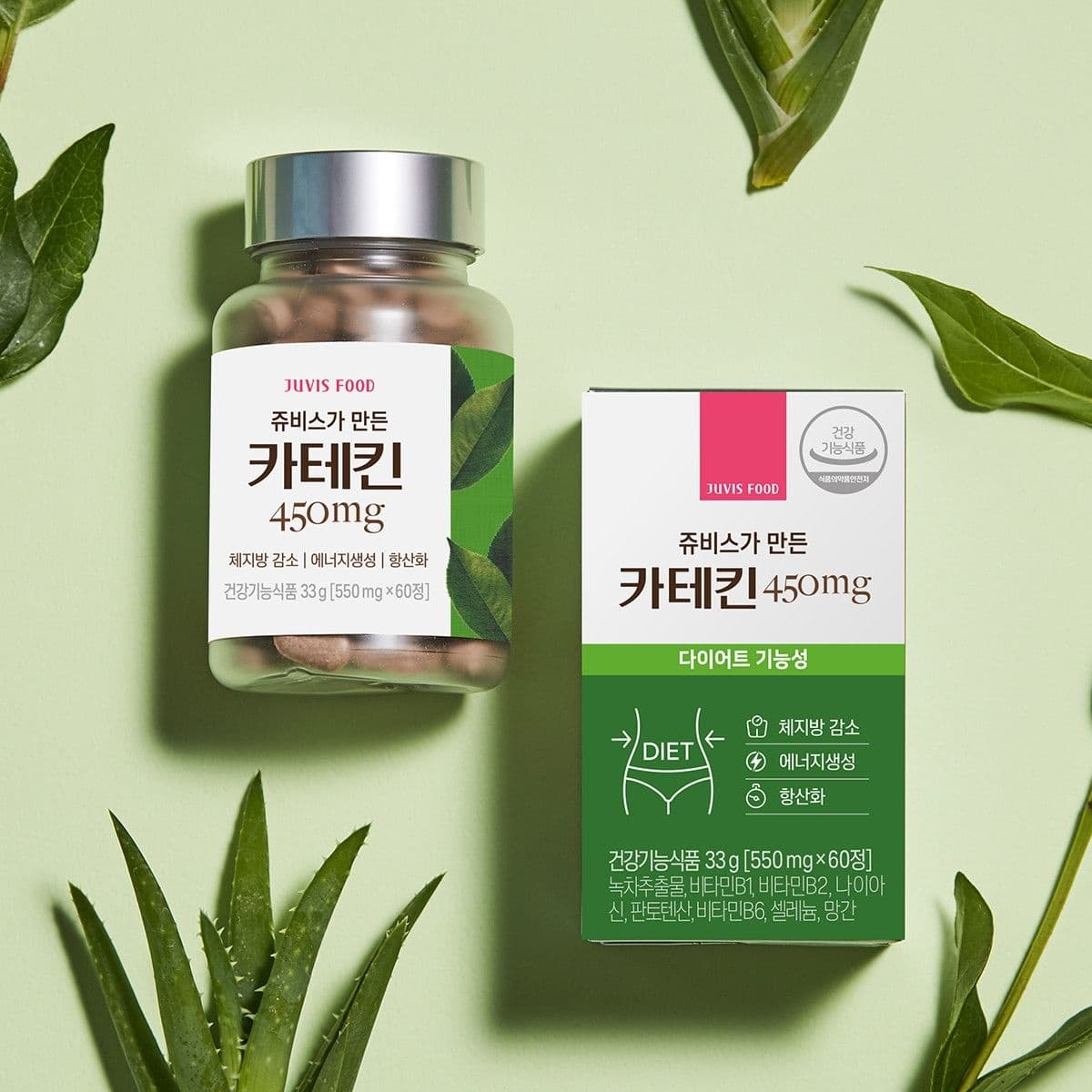 쥬비스 녹차 카테킨 450mg 60정 X 3병