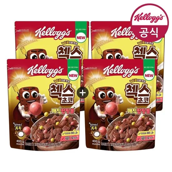 켈로그 첵스초코 매직팝핑볼 400g 4개
