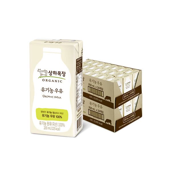 상하목장 유기농 멸균우유 200ml x 48개