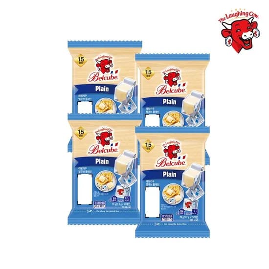 래핑카우 벨큐브 치즈 15큐브 78g 4팩