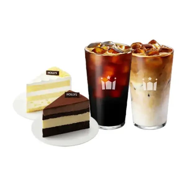 할리스 아메리카노R 카페 라떼R 트리플 초코 케이크 꿀고구마 카스텔라 케이크