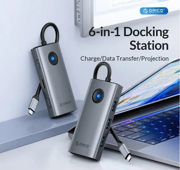 ] 오리코 C타입 6 in 1 PD100W 허브 도킹 맥북프로 노트북 (13,800원/로켓직구 기간한정 무료배송)20