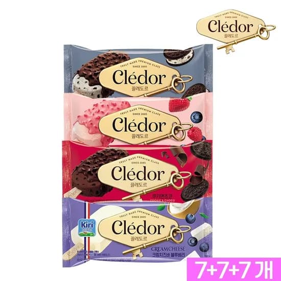 빙그레 끌레도르 프리미엄 아이스크림바 4종 21개