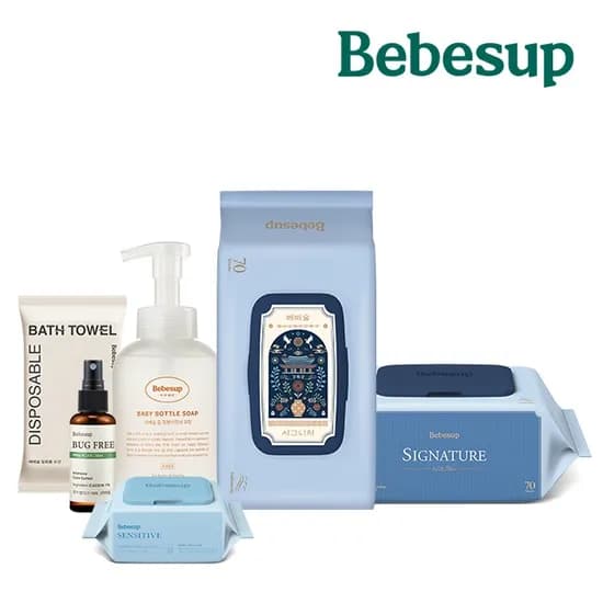 베베숲 시그니처 위드블루 물티슈 캡형 70매입 15팩