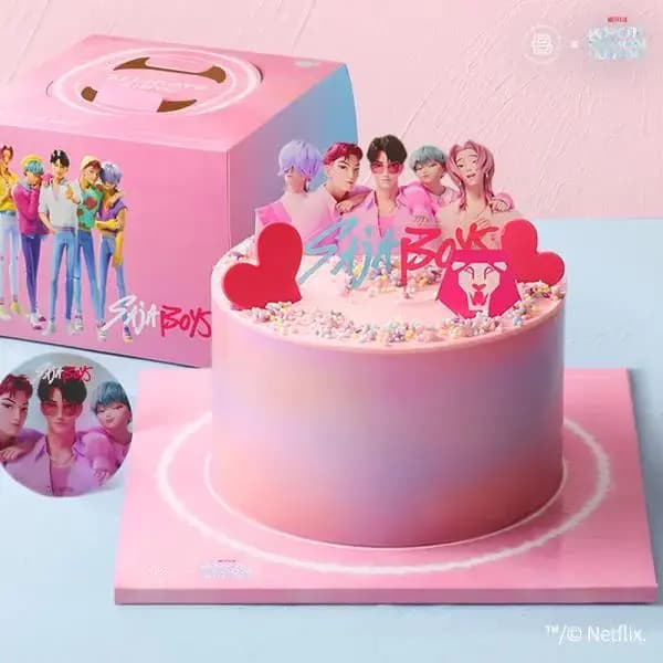 파리바게뜨 케이팝 데몬헌터스 콜라보 소다팝 케이크