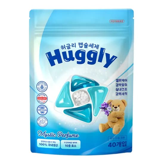 허글리 10in1 고농축 캡슐 세탁세제 17g 40개