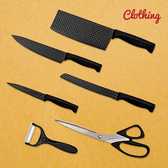 오토닛 주방 칼 6종세트 가위, 감자칼 포함