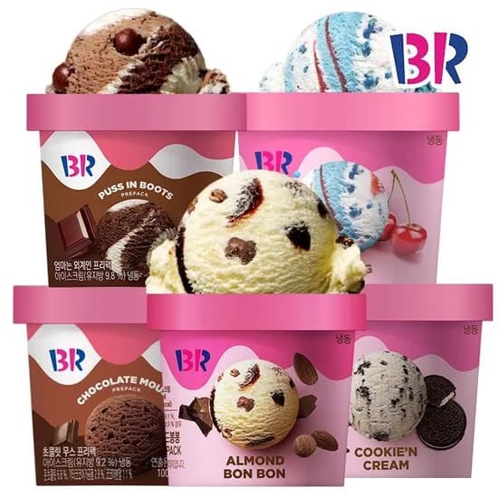 배스킨라빈스 아이스크림 프리팩 100ml 10개 골라담기