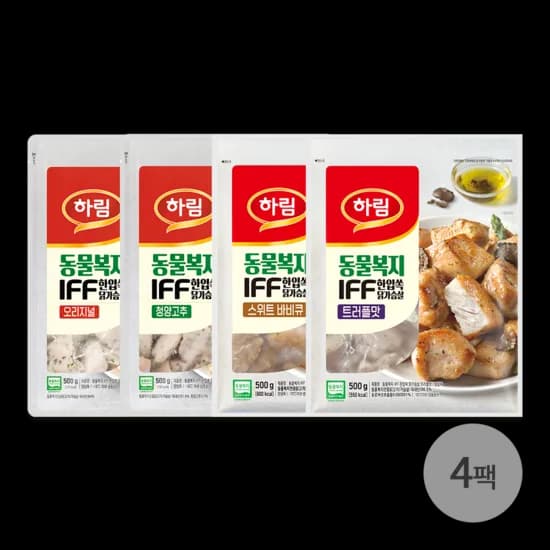 하림 동물복지 IFF 한입쏙 닭가슴살 500g 4팩