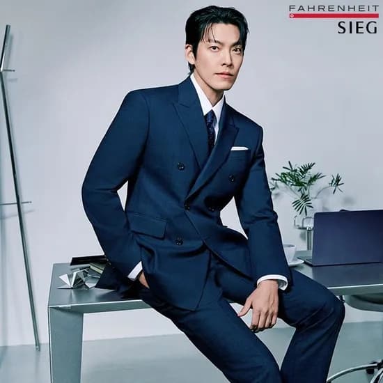 파렌하이트 클래식핏 울 혼방 조직물 정장 세트