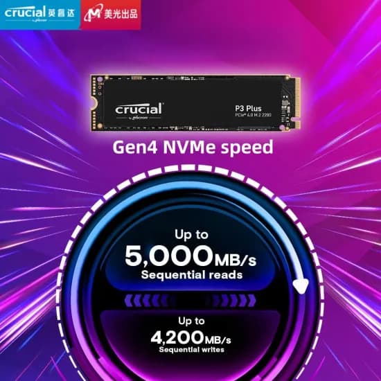 Crucial P3 플러스 1TB $44.28/웨스턴 디지털 WD SN740 $60