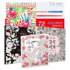 디아트 72색 수채 색연필 틴케이스 컬러링북 외 다양