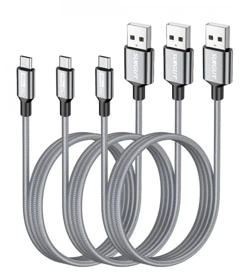 SUNGUY USB A to 마이크로 5핀 2.4A 고속 충전 케이블 1m 3개