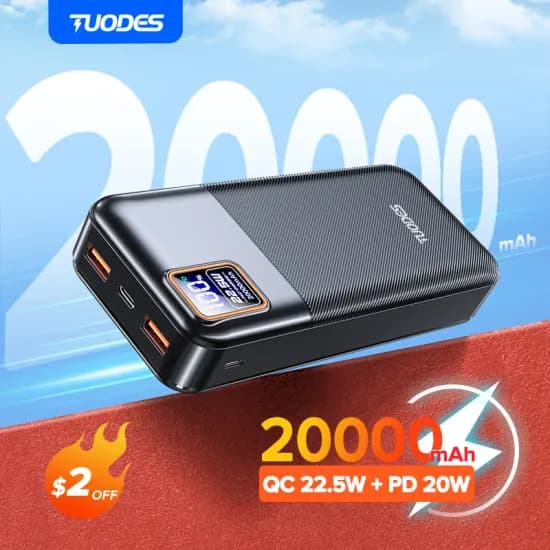 Tuodes 보조배터리22.5W 20000mAh PD20W($8.65/무료)