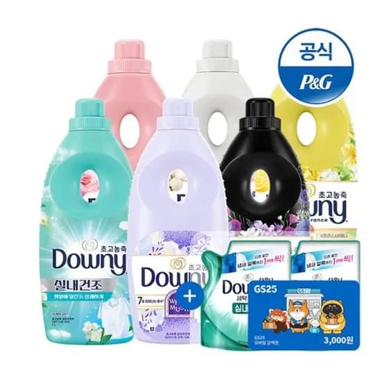 다우니 섬유유연제 1L 6개 200ml 2개