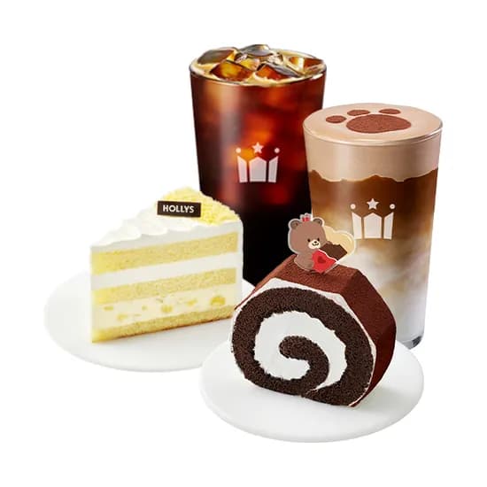 할리스 아메리카노R 헤이즐넛초코크림라떼R 초코티라미수롤 꿀고구마카스텔라케이크 18,500원