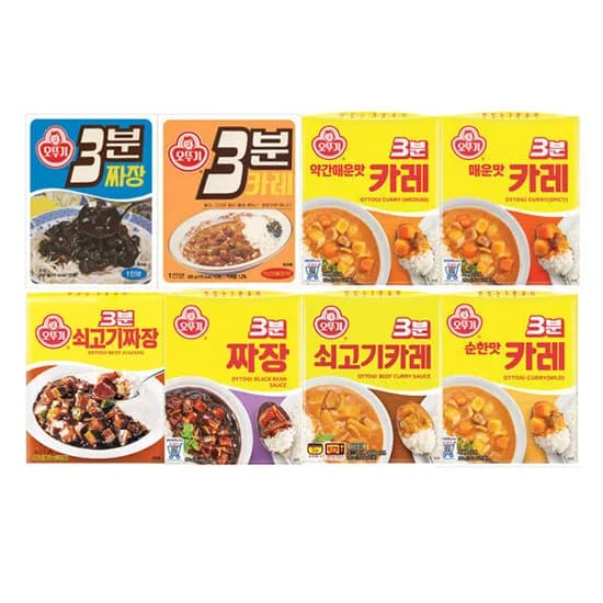 오뚜기 3분 카레 짜장 8종 12+12개