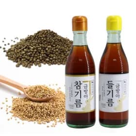 금방아 참기름 350ml 들기름 350ml