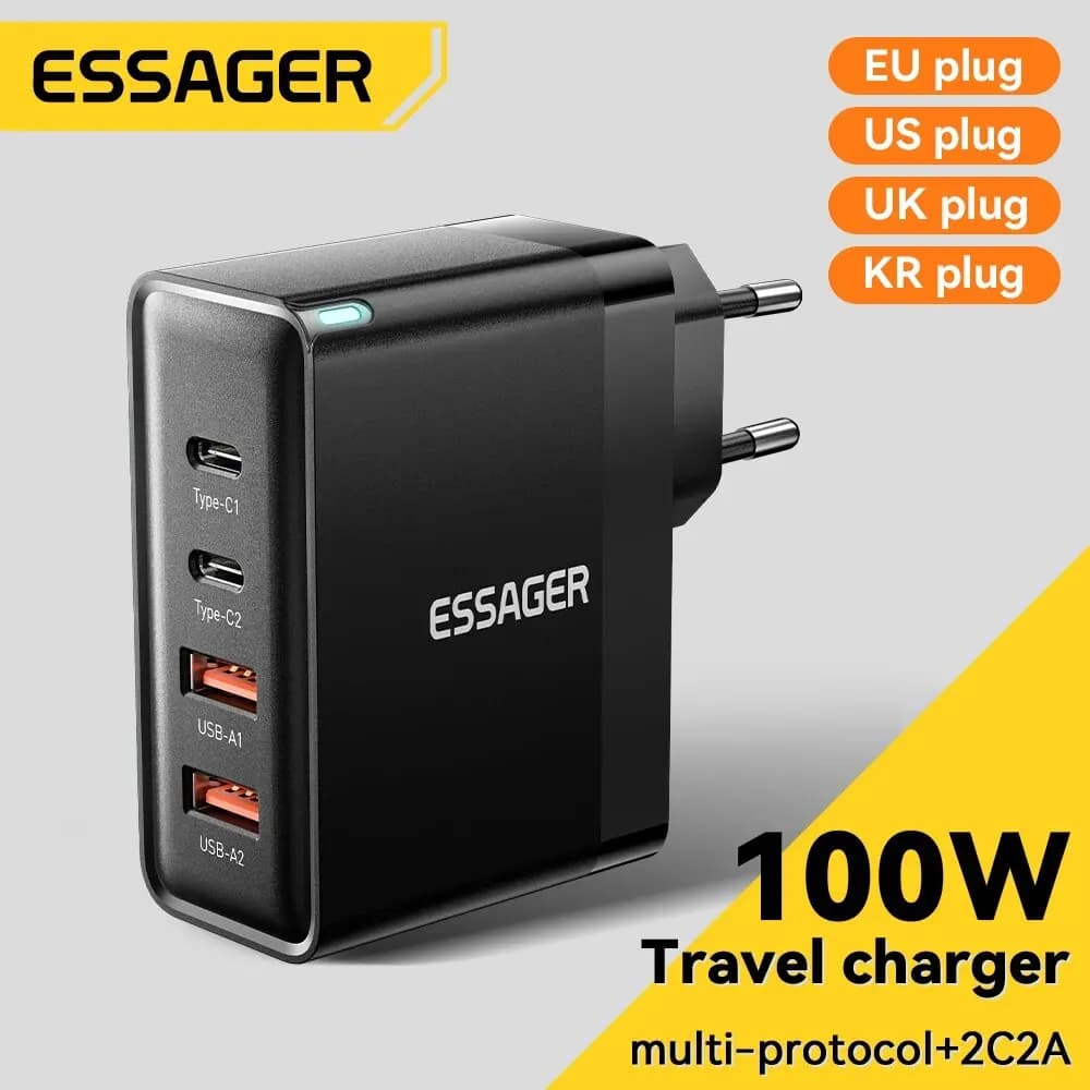 Essager 100W GaN USB 타입 C 충전기 ($9.39/무료)