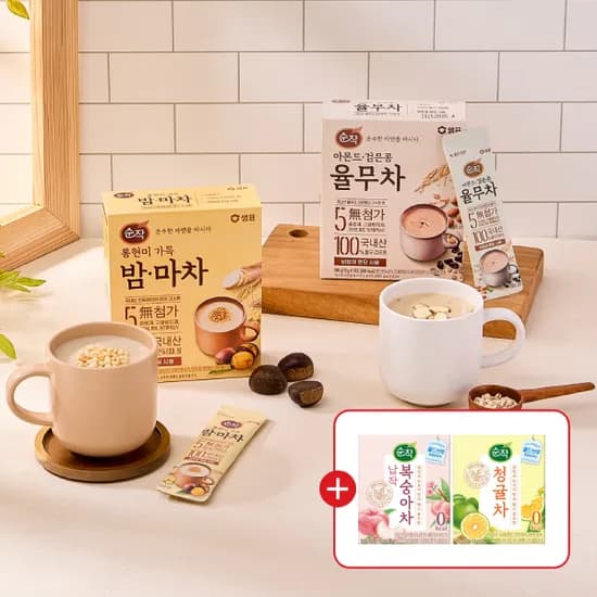 샘표 순작 아몬드 검은콩 율무차 통현미 가득 밤마차 20포