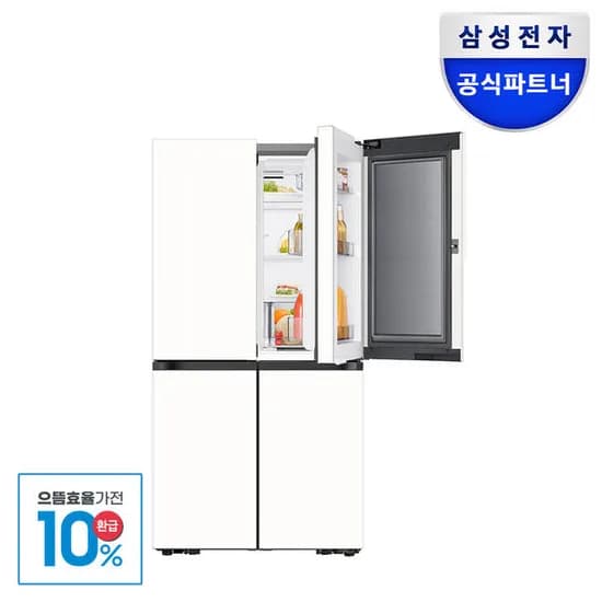 삼성 비스포크 AI 냉장고 4도어 902L 푸드쇼케이스 1등급 RM70F90M1ZD 에센셜화이트