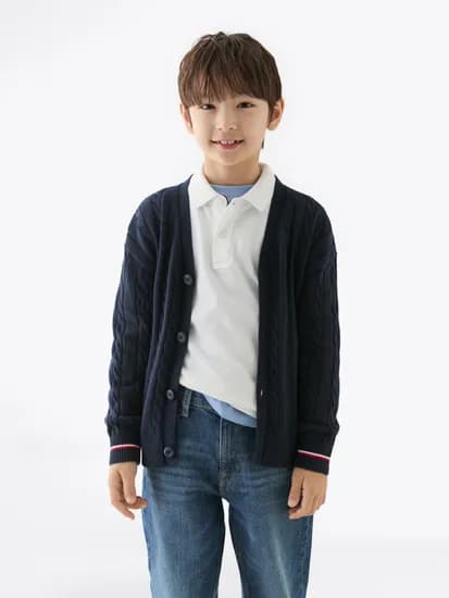 타미키즈 글로벌 스트라이프 케이블 가디건 1