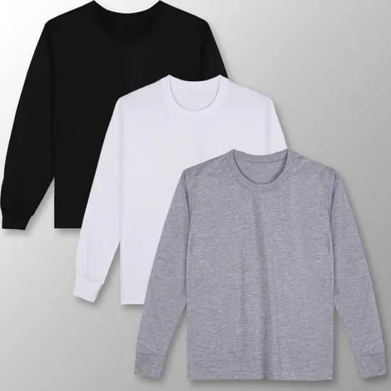 남녀공용 30수 긴팔면티 화이트 3매 M