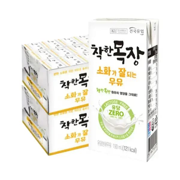 건국 소화가 잘되는 락토프리 우유 190ml 48팩