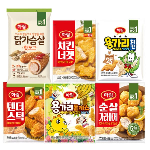 하림 용가리치킨 300g 치킨너겟 300g 텐더 300g 팝콘 180g
