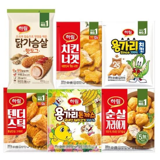 하림 용가리치킨 300g 치킨너겟 300g 텐더 300g 팝콘 180g