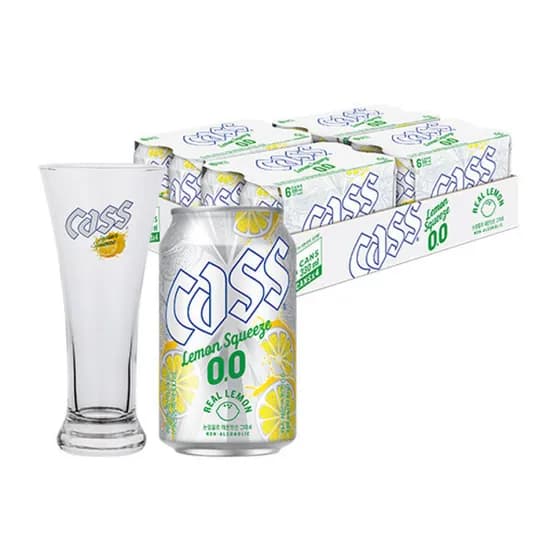 카스 제로 레몬 스퀴즈 0.0 330ml 24캔 전용잔